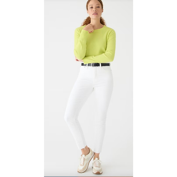 NWT J.Crew Petite 9" Toothpick Jean 29 29P White BQ311 Denim J. Crew Skinny - Picture 1 of 5